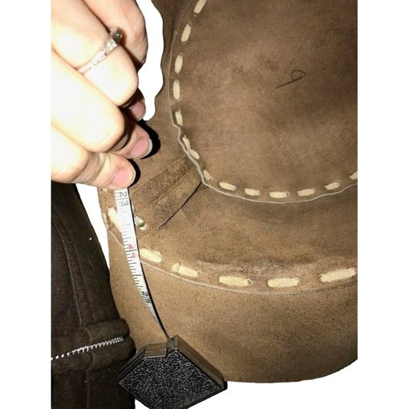 Suede Cowboy or Adventurer Hat - Light brown/tan and beige - Large suede strip s - Picture 8 of 8